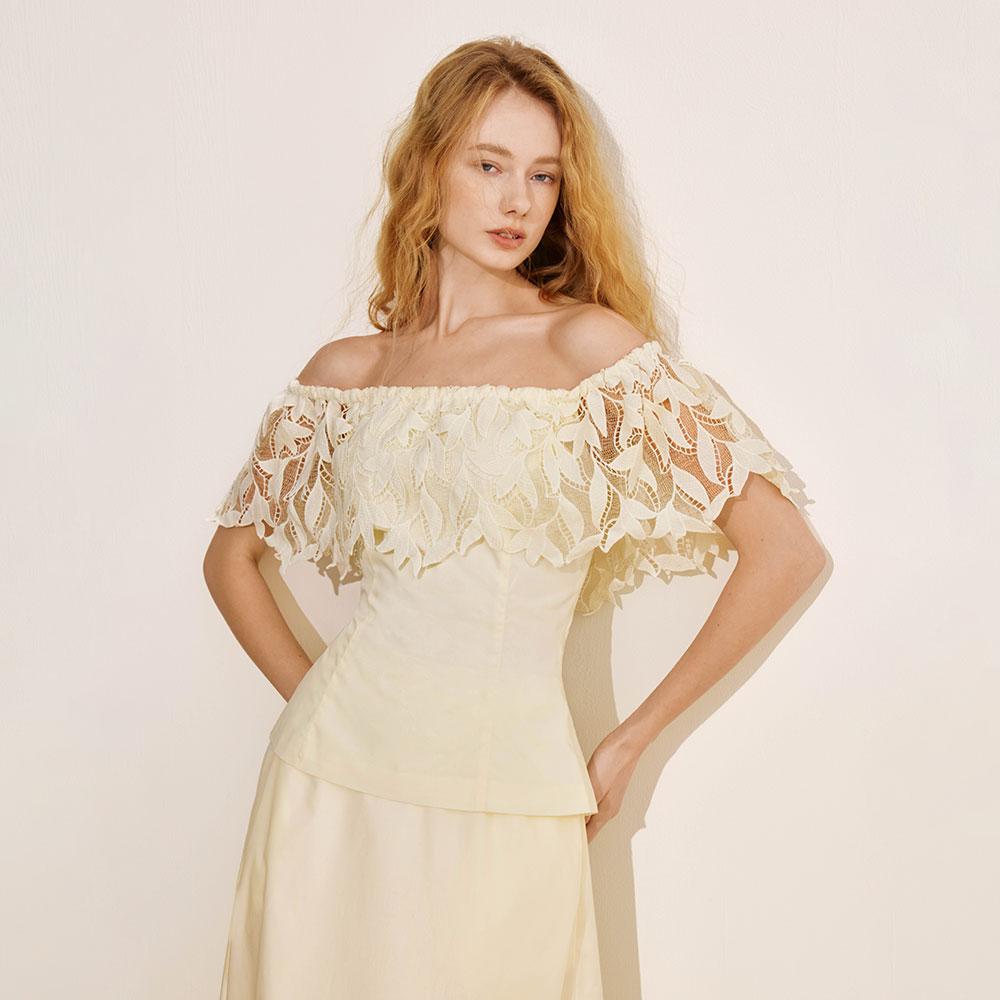 Waiwaiaiem Yy_Off-Shoulder Lace Top