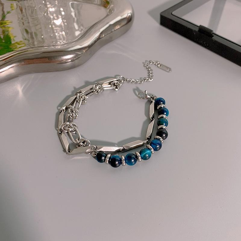 JYL TS Bracelet  Zebra Crossing Style Channels Fashion & Uniqueness Double layer tiger eye