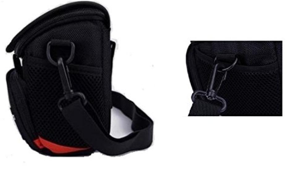 WASHODO plátěná taška pro zrcadlovku Panasonic LUMIX pojme dva a Doporučeno pro černou tašku DMC-GM5, látka, objektivy, lehká, odolná, stylová!