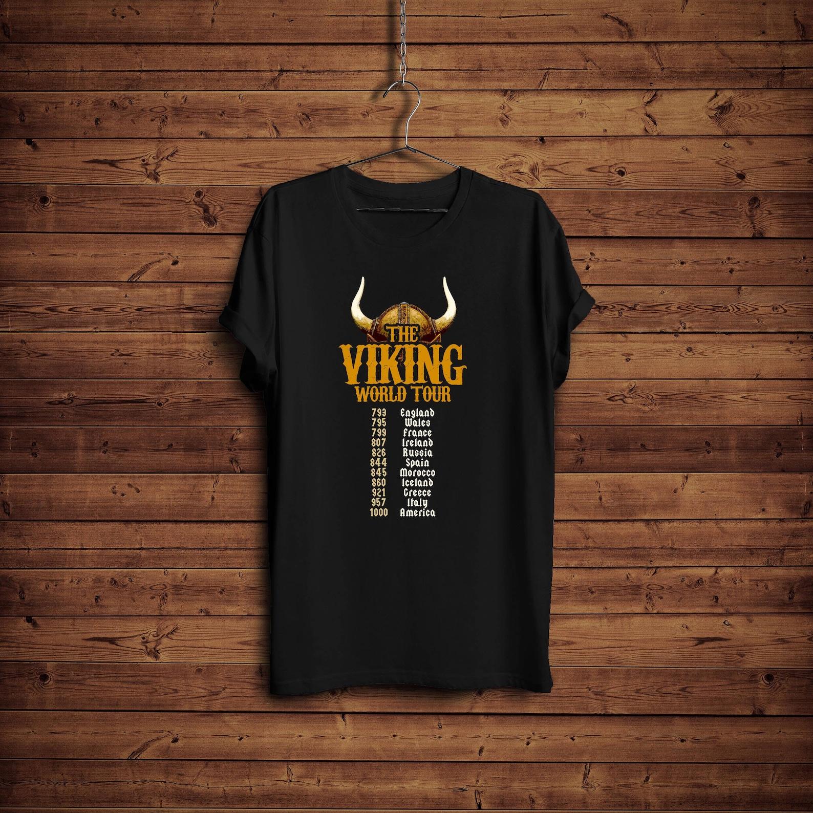 Viking World Tour Shirt/ Viking T-Shirt/ Viking Lover Gift/ unique graphic tee shirt/ whimsical shirt/ viking spirit 3XL