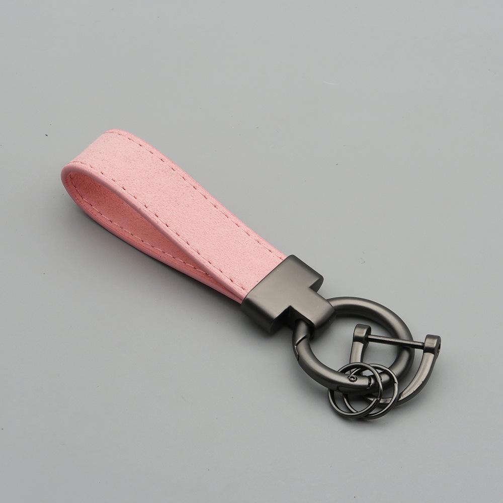 Laser Custom Logo Keyring Box Set Gift Personalized Name Number T Buckle Suede Leather Keychain Bag Car Key Chain Men’s Women‘s