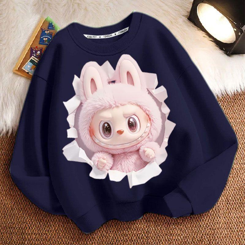 

Весенне-осенняя модная толстовка с круглым вырезом для мальчиков и девочек, детская толстовка с длинными рукавами свободного кроя 130