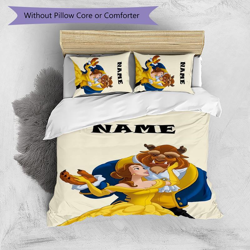 3pcs Princess9 Cover Set - Personalized Name, HD Printed Bedding with 1 Cover and 2 Pillowcases - Perfect for Home Decor, Easy Care