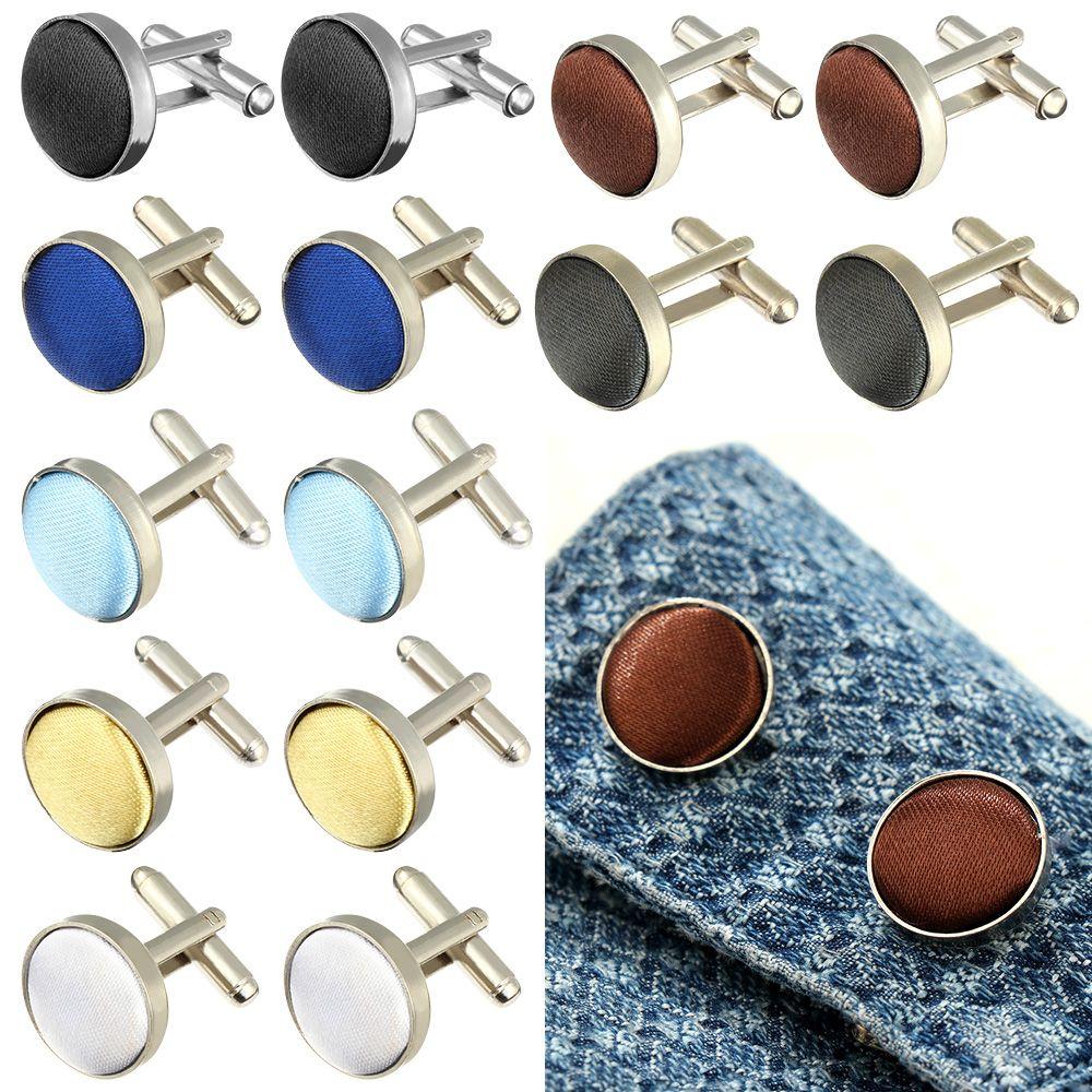 Novelty Solid Color Stylish Wedding Plain Shirt Cuff Links Mens Cufflinks Apparel Clothes Buttons