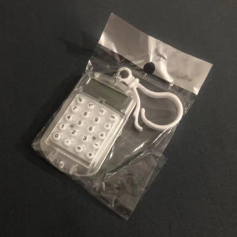 Mini Transparent Flip Cover Calculator Convenient Portable Calculator For Primary School Students Exam Keychain 1Pc