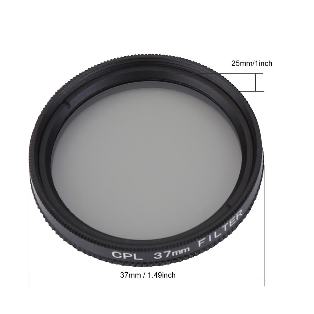 37mm Circular Polarizer Lens Filter with Adapter Ring Protective Cap for Xiaomi Yi 4k 4k+ Lite
