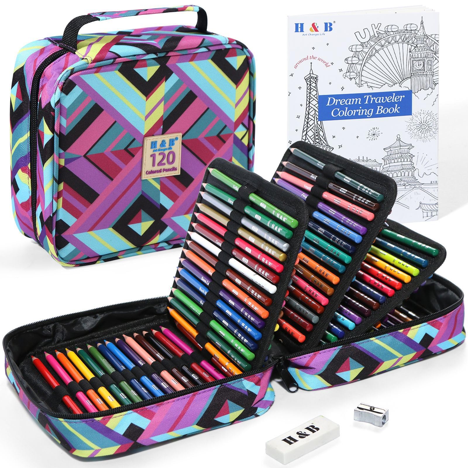 

Roleness Colored 120 Perfect for Kids and Professional Coloring Pencil Set with Soft and Storage Pouch Oil-Based Pencils, Colors, Adults, Cores,