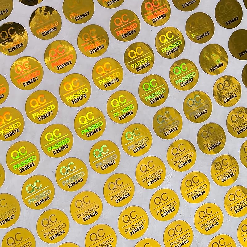 1100pcs 0.39 inch QC Passed Tamper Proof Stickers Silver High Security Tamper Evident Warranty Void Hologram Labels w/Unique Sequential Serial