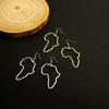 Pendientes colgantes irregulares con mapa africano creativo: Diseño Exagerado Hueco, Moda Europea y Americana