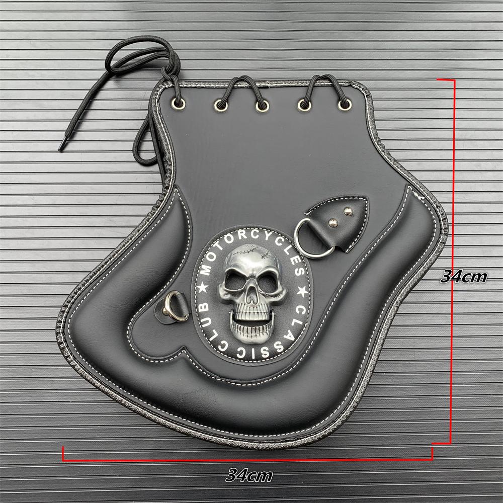 Motorcycle Universal Heat Saddle Shield Deflectors PU Leather Black For Harley Touring Softail Sportster Kawasaki Yamaha Honda D