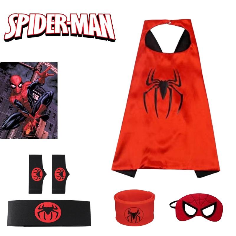 Spider-man Heldenumhang und Maske Halloween Cartoon Anime Launcher Handschuh Uhr Set