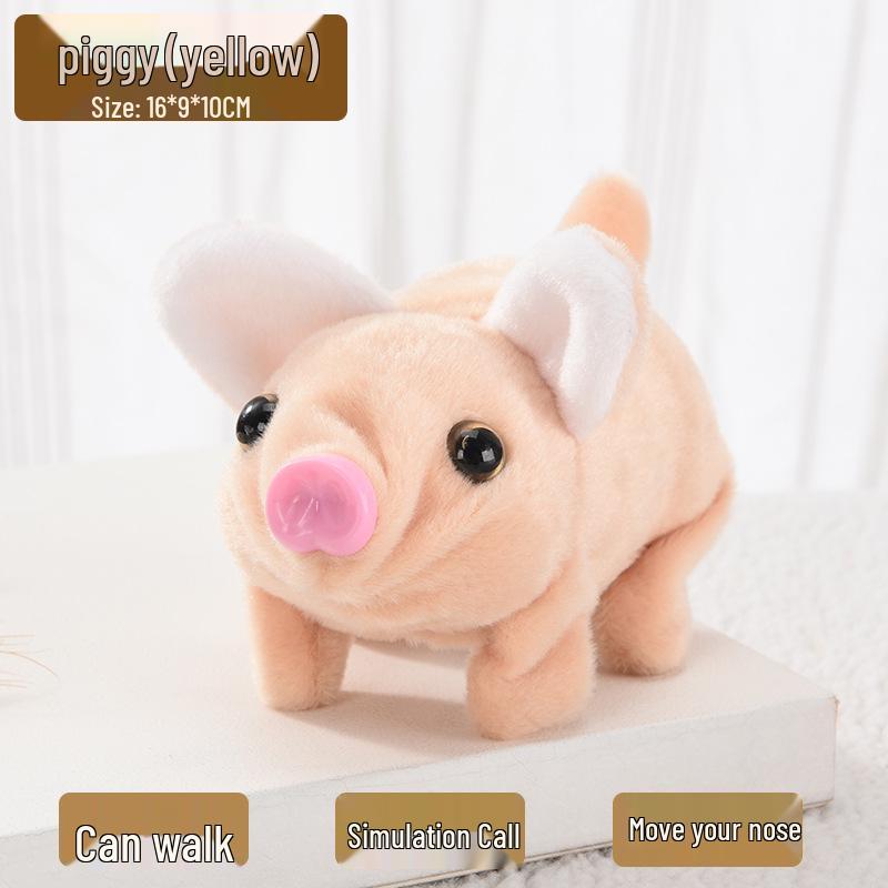 

Интерактивная плюшевая электрическая свинья: Лает, Ходит, Виляет Хвостом и Носом – Электронная Игрушка Домик для Питомца