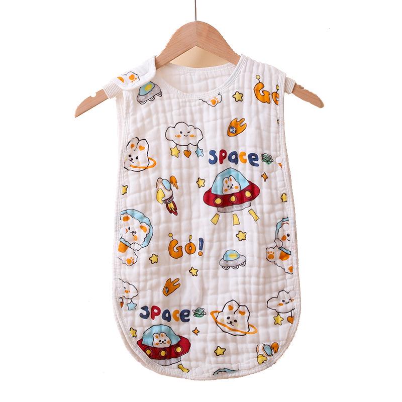 Class A Pure Cotton Baby Sleep Sack: Sleeveless, Gauze Material, Anti-Startle, Anti-Kick-Off, Perfect for Summer Air-Conditioned Rooms