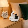 Human-Cat Interaction Shape Ornament, with Stable Non-Slip Lotus Base, Black And White Contrast Design, Ornament for Cat Lovers
