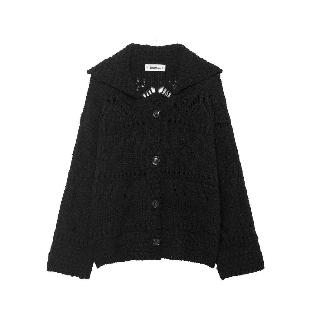 European Style Women's Thick Knit Hollow Cardigan - Autumn 2025 Collection
