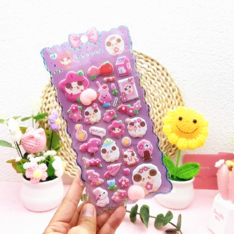 Reusing Tiny Sticker for Phone Case Notebook Handcraft Cute Puffier Sticker for Kids, 3D Design Sticker for Boys Girls