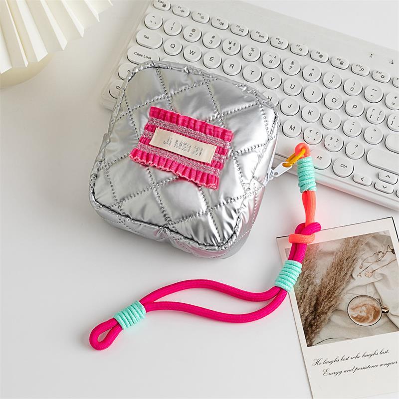 

Pu Waterproof Cosmetic Storage Bag With Lanyard Large Capacity Handbag Travel Portable Sanitary Napkin Storage Package Girl Gift