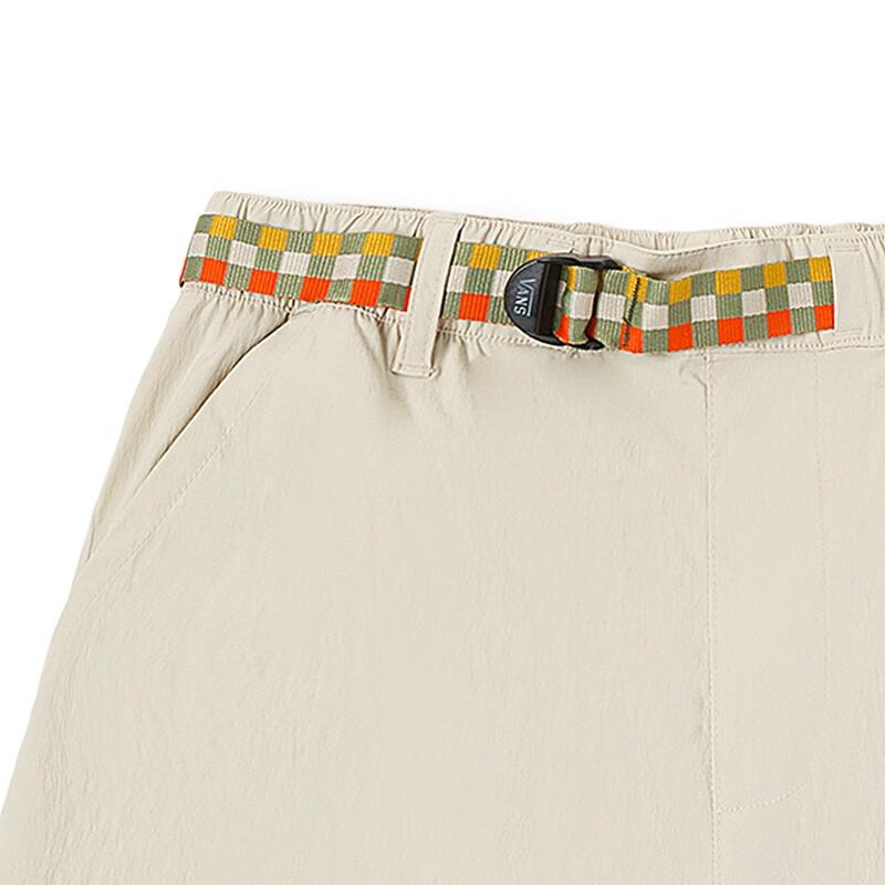 Vans Solid Color Mid Waist Straight Leg Cargo Shorts Women shorts Oatmeal VN0008YQ2N1