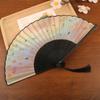 *1Pcs Chinese Style Butterfly Floral Folding Fan Hand Held Fan Tassel Wedding Dance Summer Decor