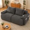 Sofá Modular de Pana para 2 Personas, Empaquetado al Vacío, Incluye Portavasos y Bolsillo Lateral de Almacenamiento. Ideal para la Sala de Estar y la Sala Familiar. Gris oscuro