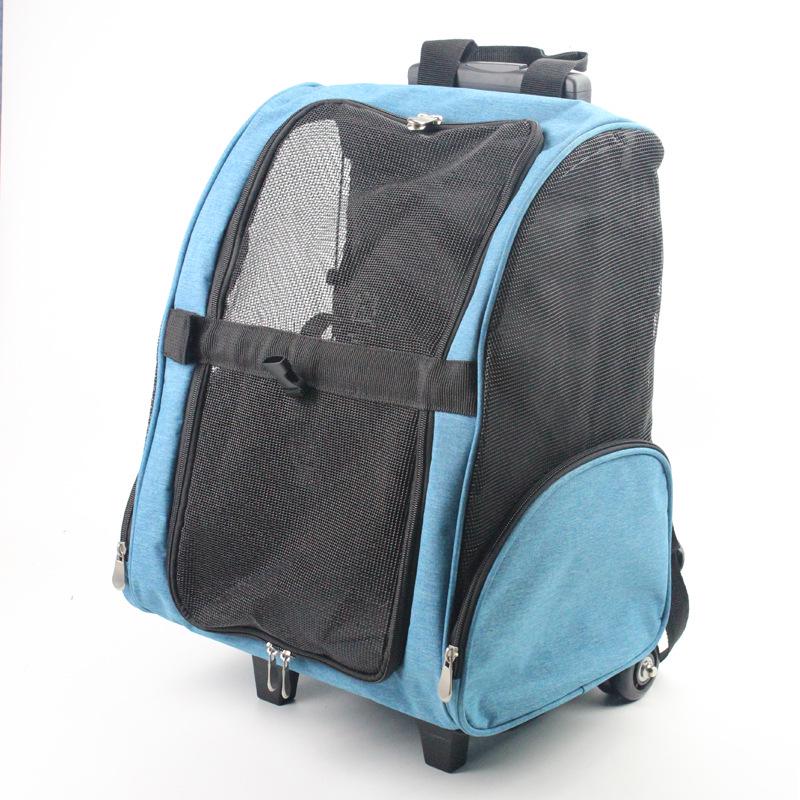 Pet Trolley Bag: Portable Two-Wheel Travel Backpack for Dogs