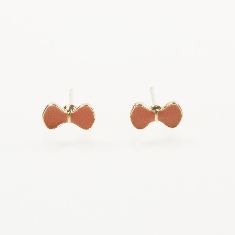 S925 Silver Needle Cold Wind ins Dream Drip Oil Bow Earrings Earrings Girl Heart Sweet Cool Spice Girl Premium Gas