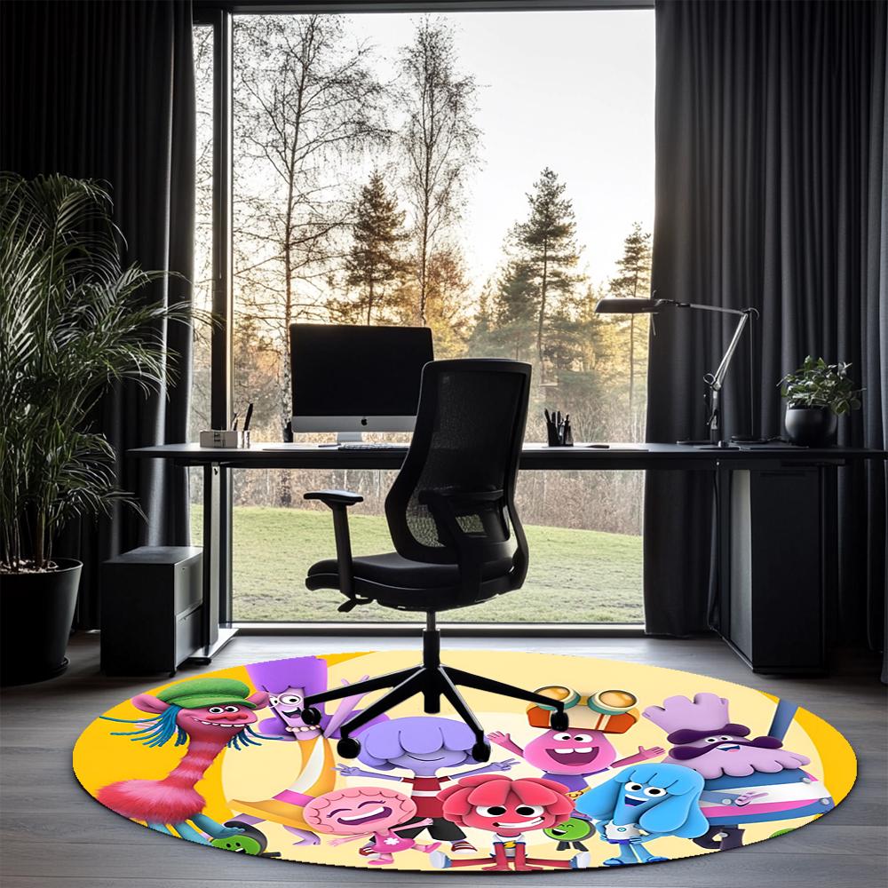 Jelly Jamm Printed Round Rug Carpet Chair Rug Area Rug Entryway Doormats,for Office Chair Living Room Bedroom Kitchen Room.