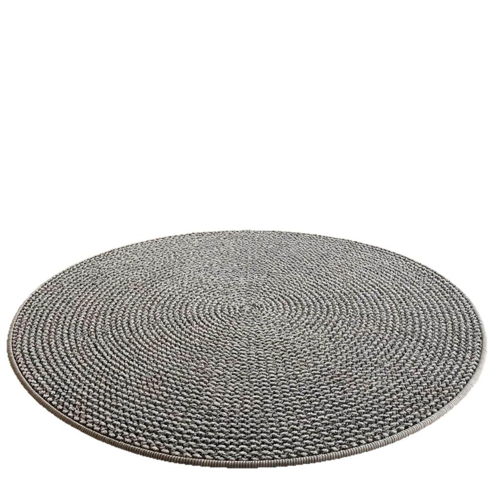 Retro-Style Round Imitation Jute Living Room & Bedroom Carpet, Machine Washable Floor Mat