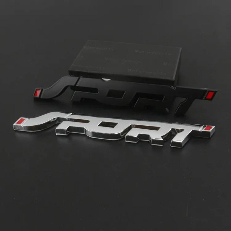 Auto Zubehör Aufkleber Styling Metall 3D Chrom Schwarz Auto Auto Stamm Racing Sport Wort Brief Logo Emblem Abzeichen Aufkleber Aufkleber