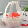 Lace Wedding Flower Basket Ribbon Bow Wedding Party Decorations  Bridesmaid/Brid/Flower Girls