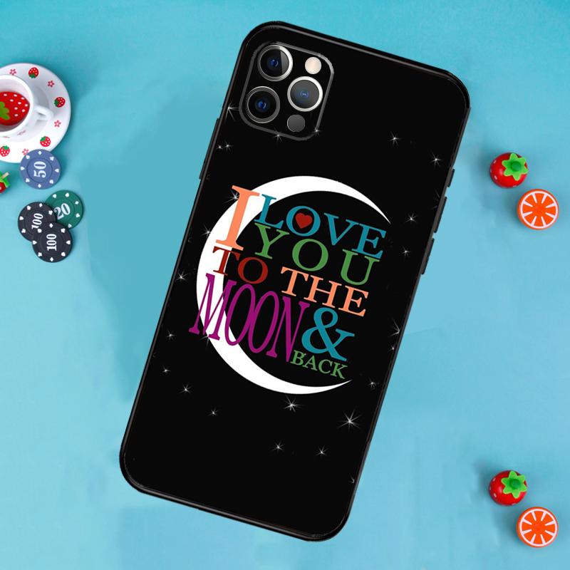 Love You To The Moon And Back Art Phone Case For iPhone 17 Air 13 16 15 11 12 14 Pro Max 13 12 mini 15 16 Plus 16e Cover Funda