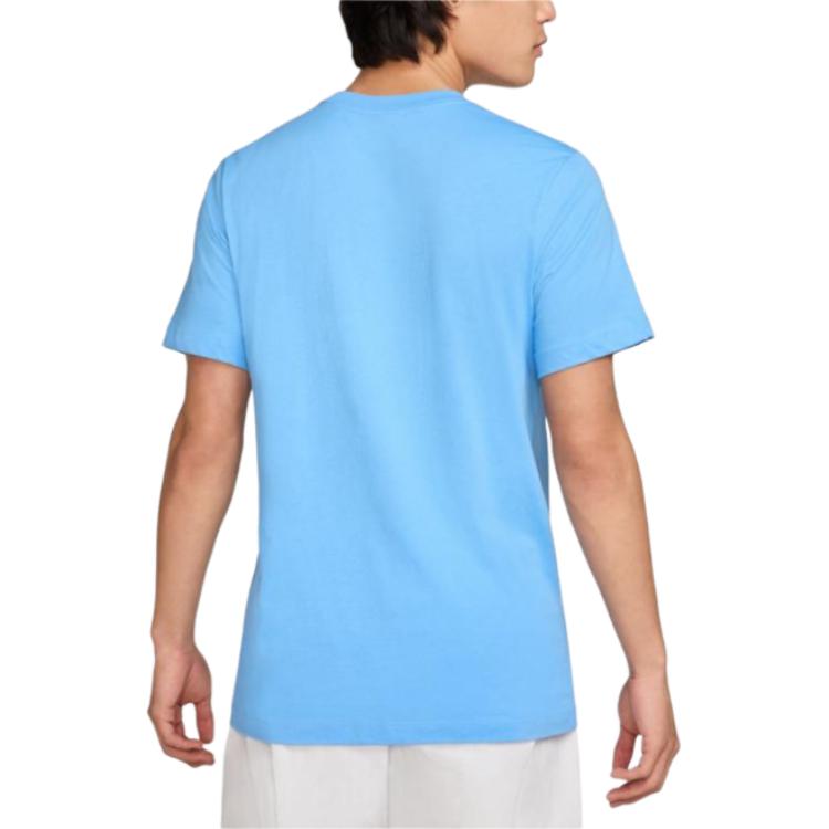 Nike Logo Print Crew Neck Short Sleeve T-Shirt Men Tops Blue AR5005-412