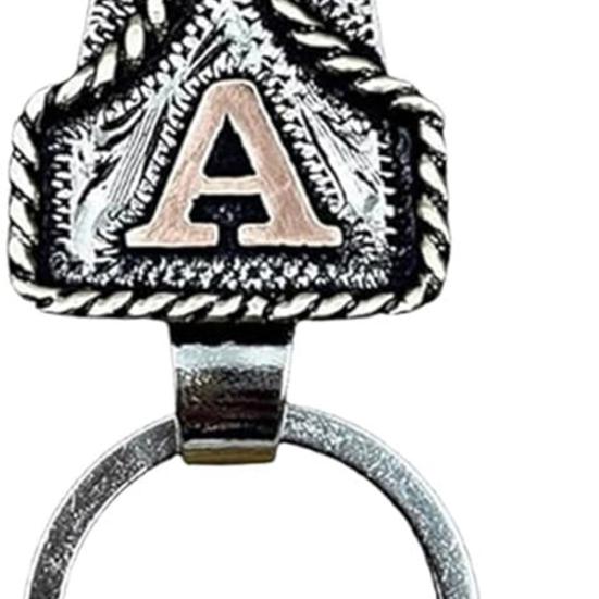 Western Cowboy Letter Keychain Vintage Initial A-Z Key Clip Metal Key Chain Belt Keyring Denim Style Accessory