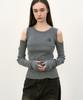 Nigaennikol Nicole Warmer Ribbed Off Shoulder Knit_Deep Gray