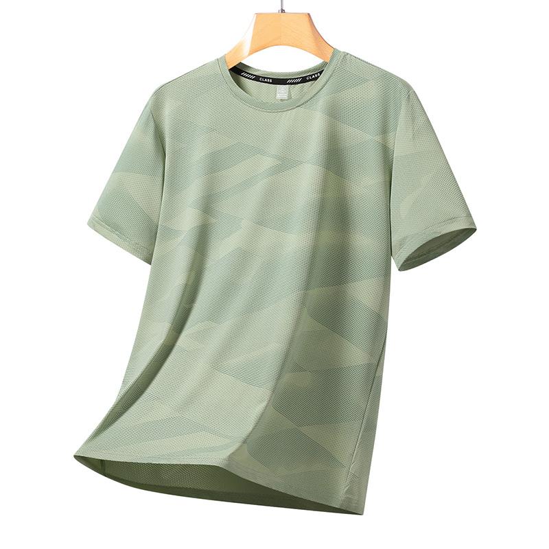 Eis Seide Atmungsaktives Herren T-Shirt Modisch Und Vielseitig Kurzärmelig Große Größe Locker Halbärmelig
