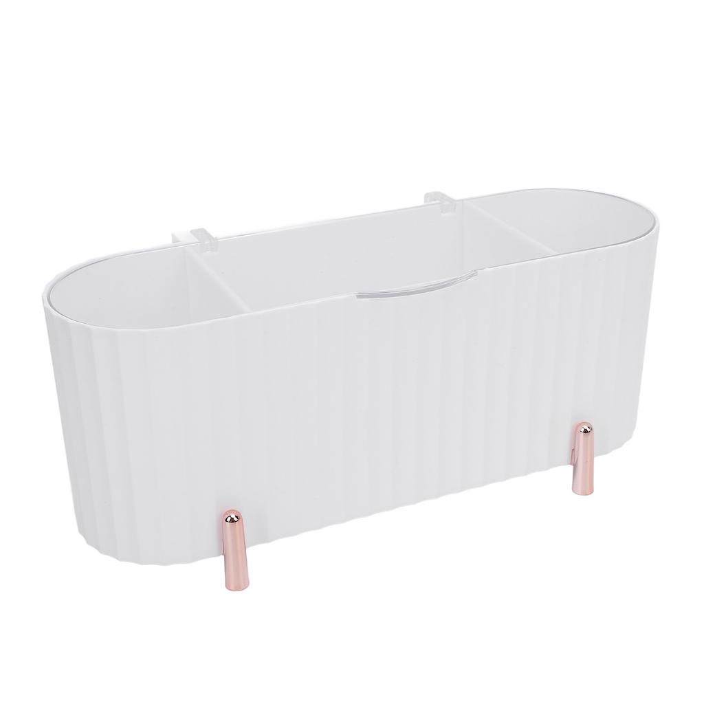 Cotton Swabs Storage Organizer 3 Grids Cotton Swabs Dispenser Dust Resistant Desktop Lipstick Puffs