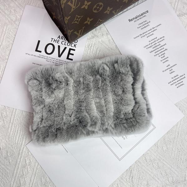 Women Handmade Stretch Real Rabbit Fur Scarf Knit Genuine Rex Rabbit Fur Headbands Girls Natural Rabbit Fur Ring Scarves