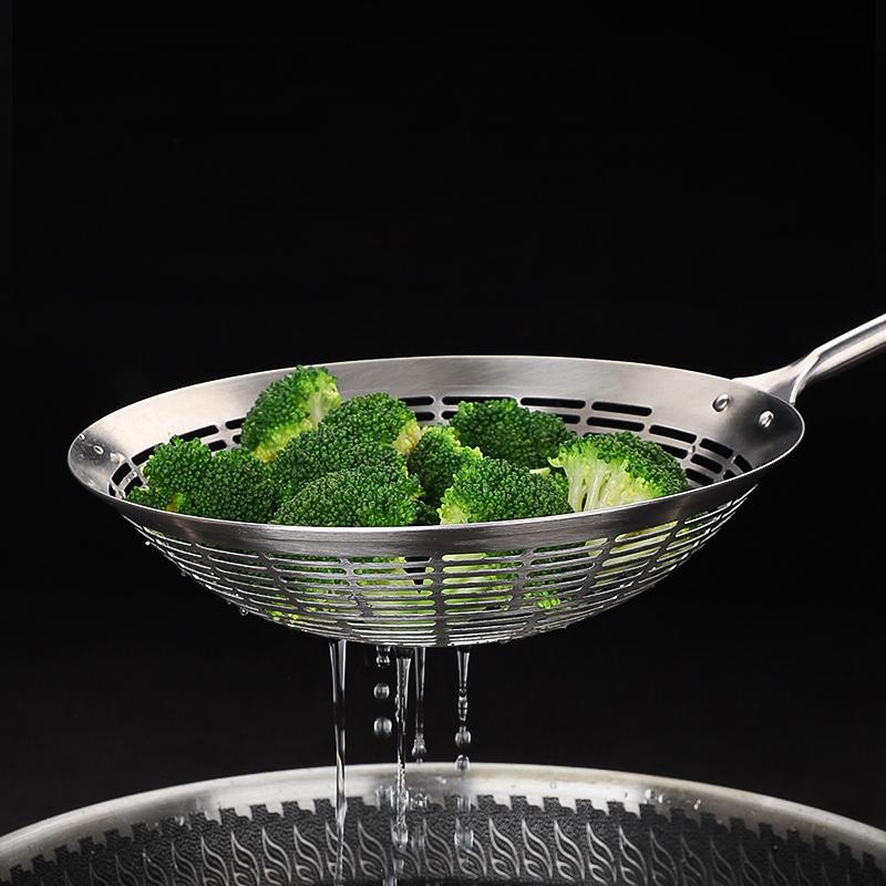 304 Edelstahl Küchen Kochöl Abschöpflöffel Sieb für Pasta Spinne Frittieren Abtropfsieb Filter Maschenlöffel Nudelsieb Fritteuse