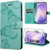 Shockproof Case - BOOLING - for Samsung Galaxy S26 Plus - Leather Effect - Green Butterfly - 2 Screens
