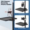 Microphone Stand Tray Mic Stand Tray with Phone Holder Adjustable Clamp On Stand for Singing Podcast Recording Streaming Stage