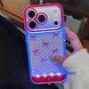 Burgundy bow mobile phone case iPhone16 voice-activated call flash anti-drop cover