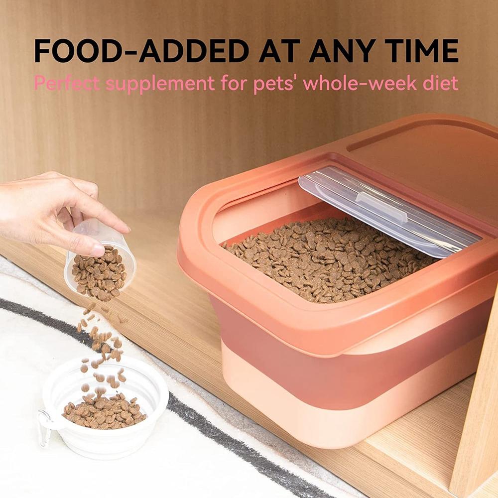 10KG Foldable Rice Bucket Kitchen Insect-Proof Grains Flour Storage Box Home Pet Food Sealed Jar Cereals Organizer Containers