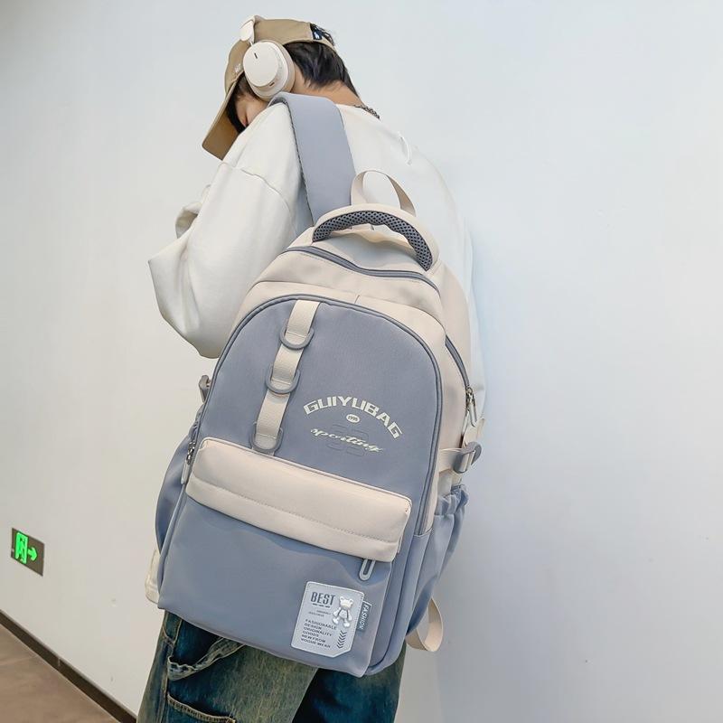 Large-capacity College Style Backpack Simple Casual Sports Korean Couple Backpack