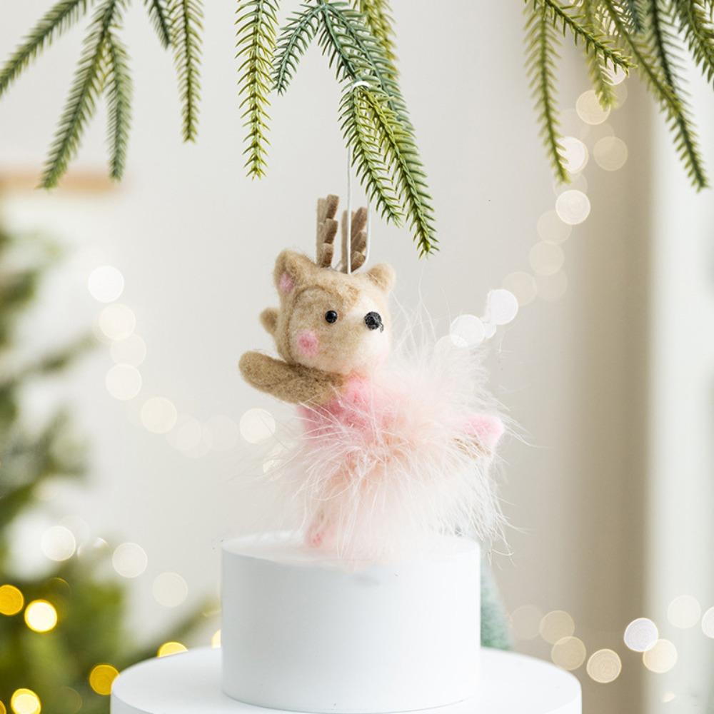 Sled Mouse Xmas Tree Pendants Cartoon Christmas Doll Pendant Cute Simulation Owl Ornament  Gift