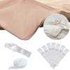 8 Pair White Duvet Clips Fasteners Inside Cover To Stay In Place