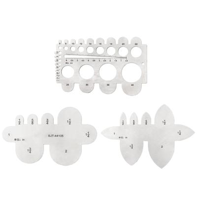 Clear Markings Stainless Steel Round Hole Measuring Gauge For Tailor Belt Making Scale Tool Belt Measurement Instrument