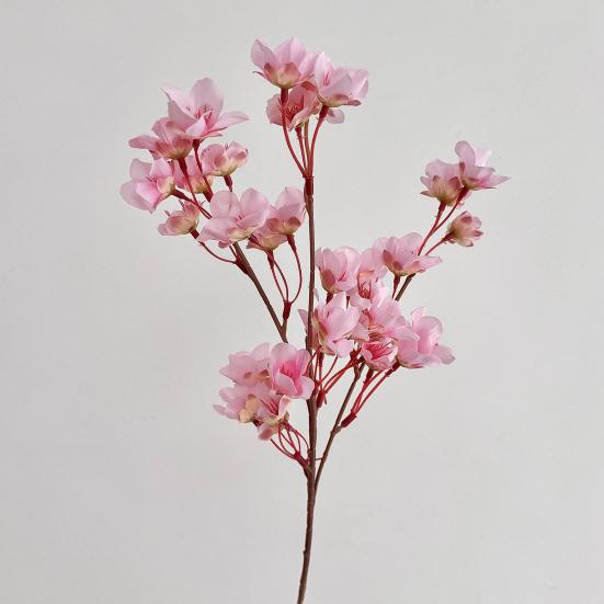 Artificial Peach Blossom Realistic Fake Silk Flower Stem Home Office Wedding Party Faux Flower Table Centerpiece Decoration
