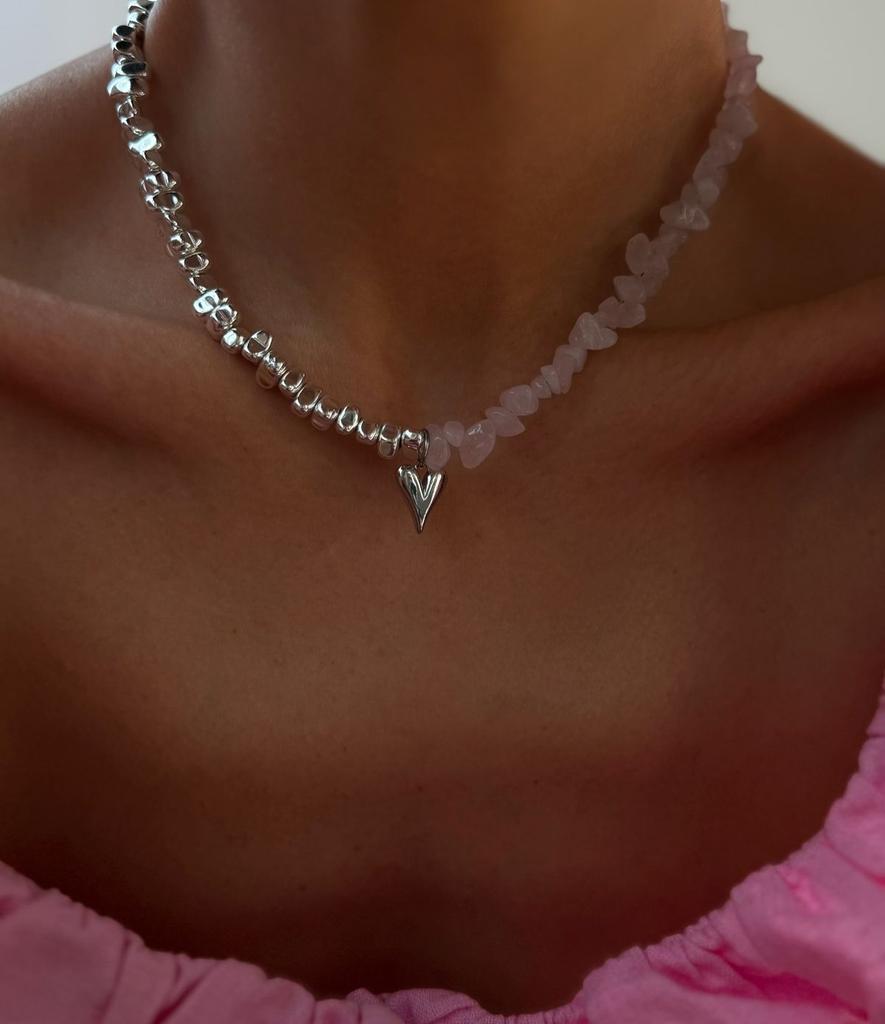 Moderne Vintage Silberfarbene Geometrische Perlenketten Halskette Für Frauen Weiblich Boho Quaste Herz Anhänger Schmuck