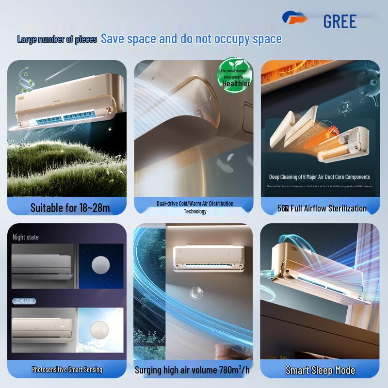 Gree 2 HP Smart Inverter Wall-Mounted Air Conditioner with Cooling and Heating CN plug (adapter included)