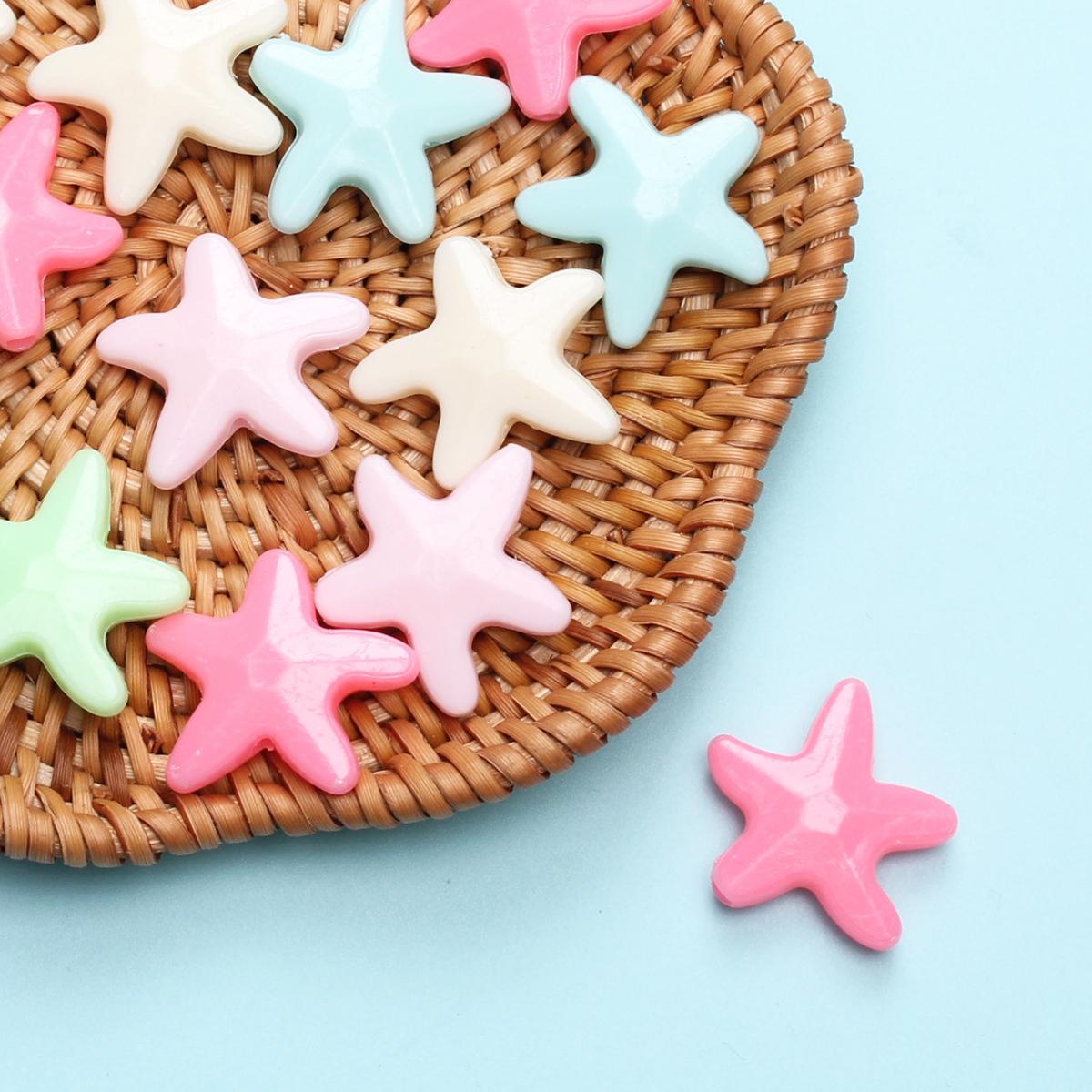 

Товары для вечеринки Акрил 20 шт. DIY Бусины Красочные цветы Морская звезда Мультистиль Модные аксессуары DIY Ювелирные изделия Бусины Полые свободные бусины Style4